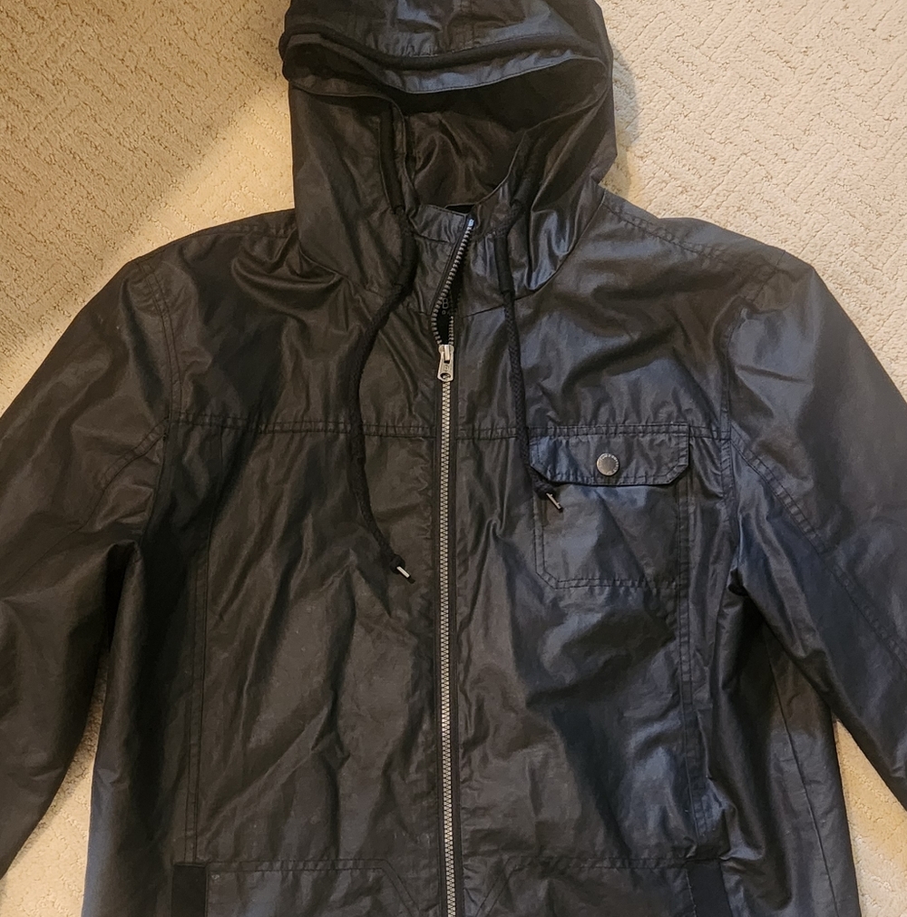 Buffalo David Bitton Black Hooded Windbreaker